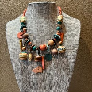 Colorful wooden necklace
